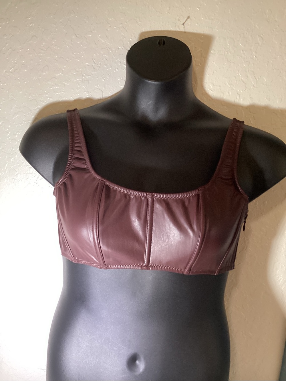 Victoria's Secret Wine Faux Leather Crop Bralette